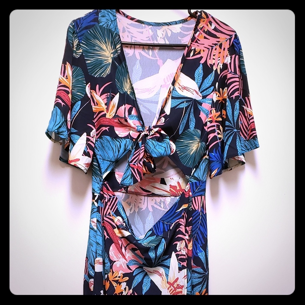 Tropical print dress